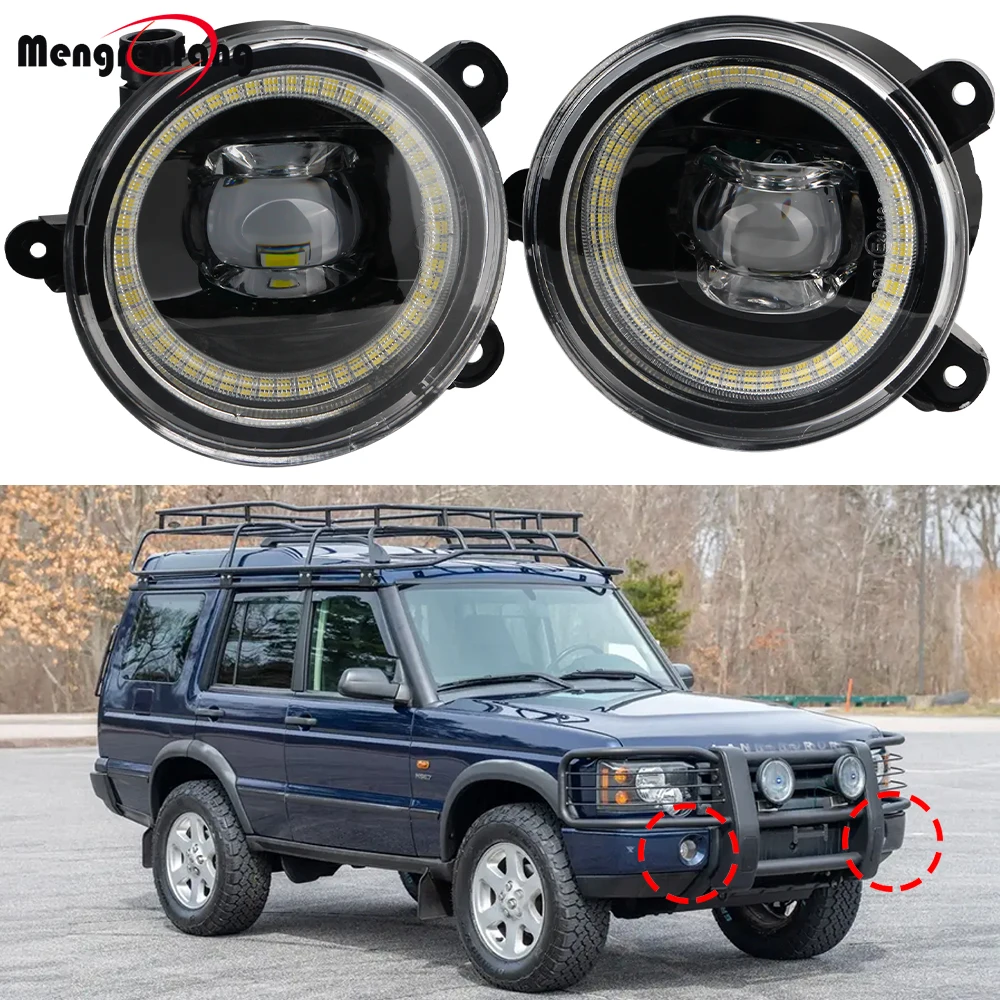 2 Pieces Car Front Bumper LED Fog Light Assembly with Angel Eye DRL Daylight For Land Rover Discovery 2 II (L318) 2003 2004