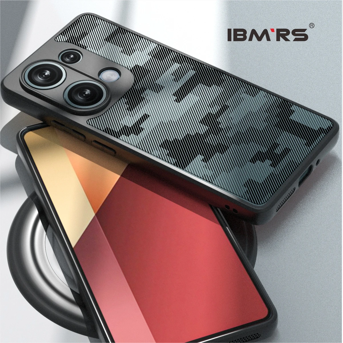 ibmrs for Xiaomi Redmi Note 13 Pro 4G/Poco M6 Pro 4G Anti-Fingerprint Camo Case ,matte Clear transparent phone protective case