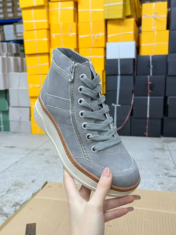 

Женская повседневная одежда на подкладке Fce, с круглым носком, на тонком каблуке, без шнуровки, с высоким берцем, доска oes, модная, универсальная, теплая, комфортная