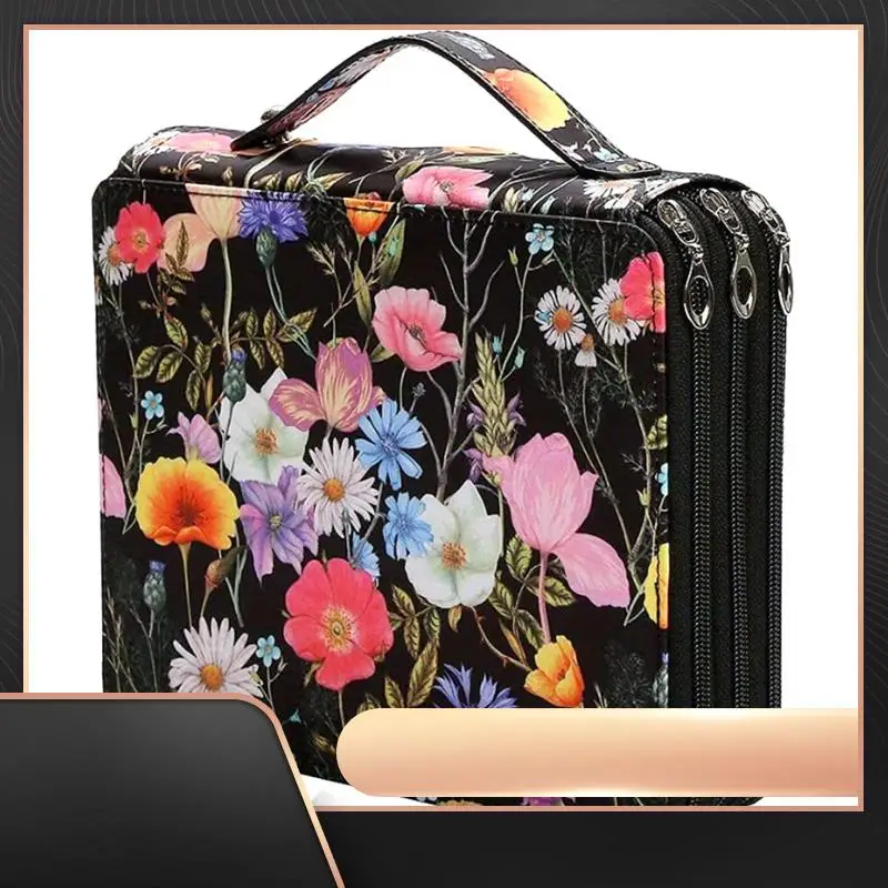 

Colored Pencil Case With Zipper Closure Capacity Polyester Pen Organizer Pencil Holder For Student Or Artist Easy To Use B