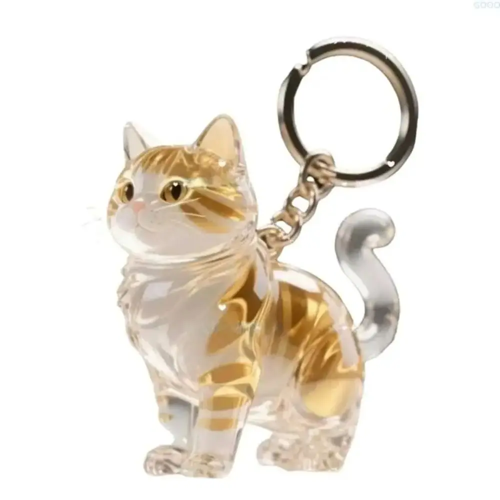Transparent Cat Hair Acrylic Keychain Handmade Siamese Cat Cat Hair Storage Box Stylish Cute Dog Fur Storage Pendant