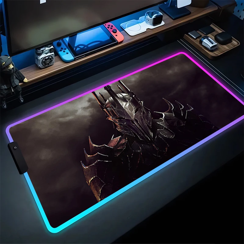 

RGB Mouse Pad L-Lords The Rings Non-Slip Rubber Edge locking mousepads Game play mats notebook computer Home Decor handsome