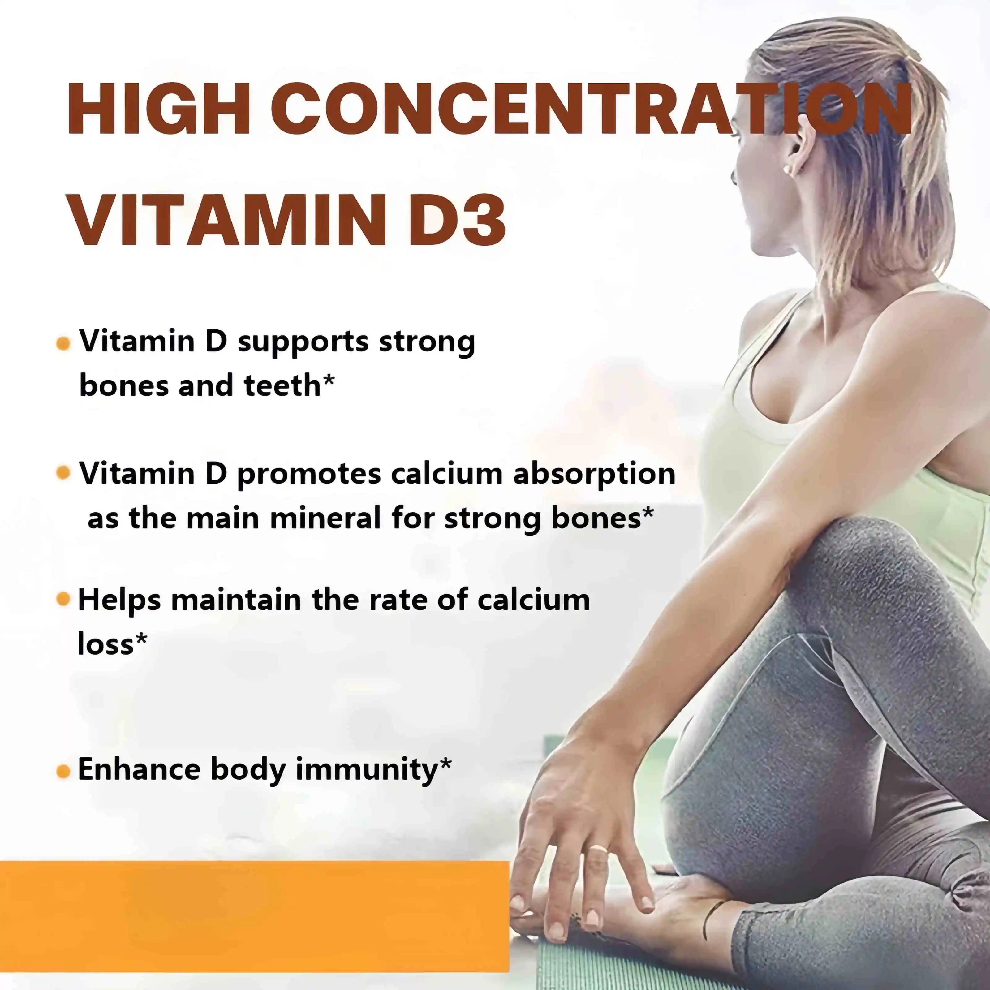 Vitamin D3 Capsules Supports Healthy Bones, Mood & Immune System Function