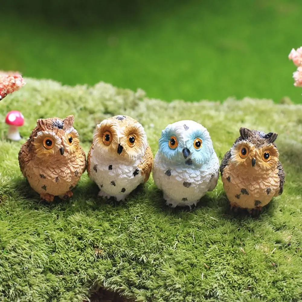 Adorable Creative Resin Owl Ornaments Safety Garden Plug-in Decorations Durable Outdoor Courtyard Miniatures Figurine