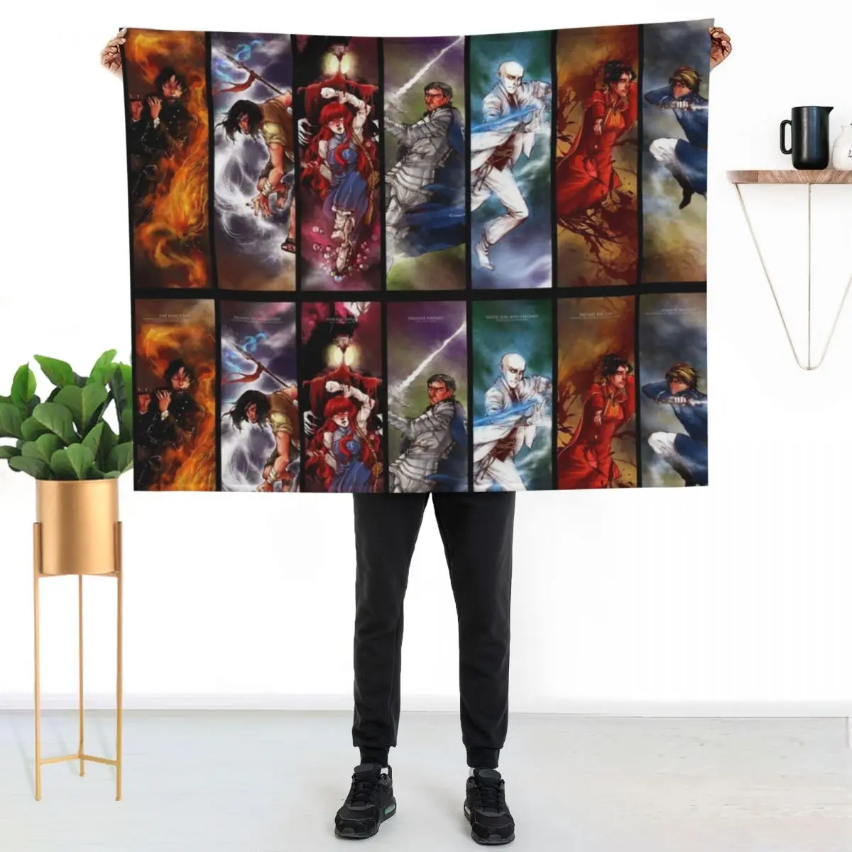 The Stormlight Archive Epic Fantasy Novel 2022 By Brandon Sanderson Character Fanart Collage Throw Blanket Beach Hairys Blankets