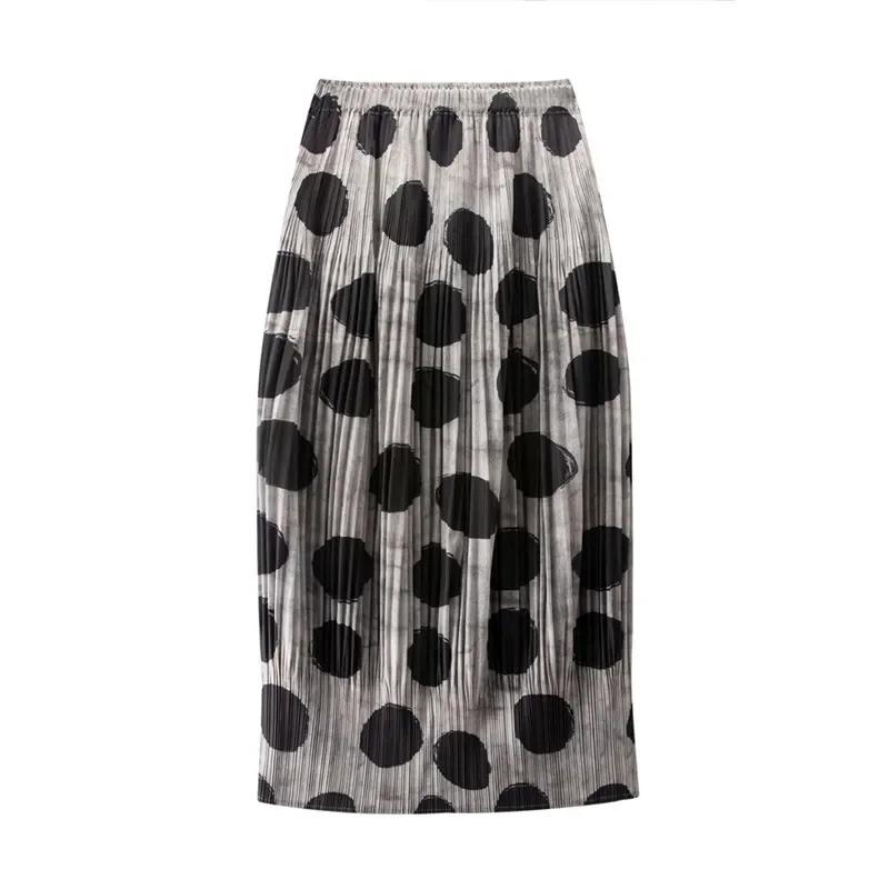 Skirts for Women Miyake Skirt Minority Design Sense Pleated Skirt Female  High Waist Printing Loose hip Skirt Pleated Skirt