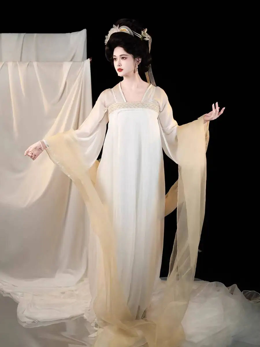 Shan Chi[the Moon]Hanfu Tang Style Fairy-like Slimming Qi Chest Ru Skirt Top Shirt Broken Skirt Spring Summer Set Atmosphere