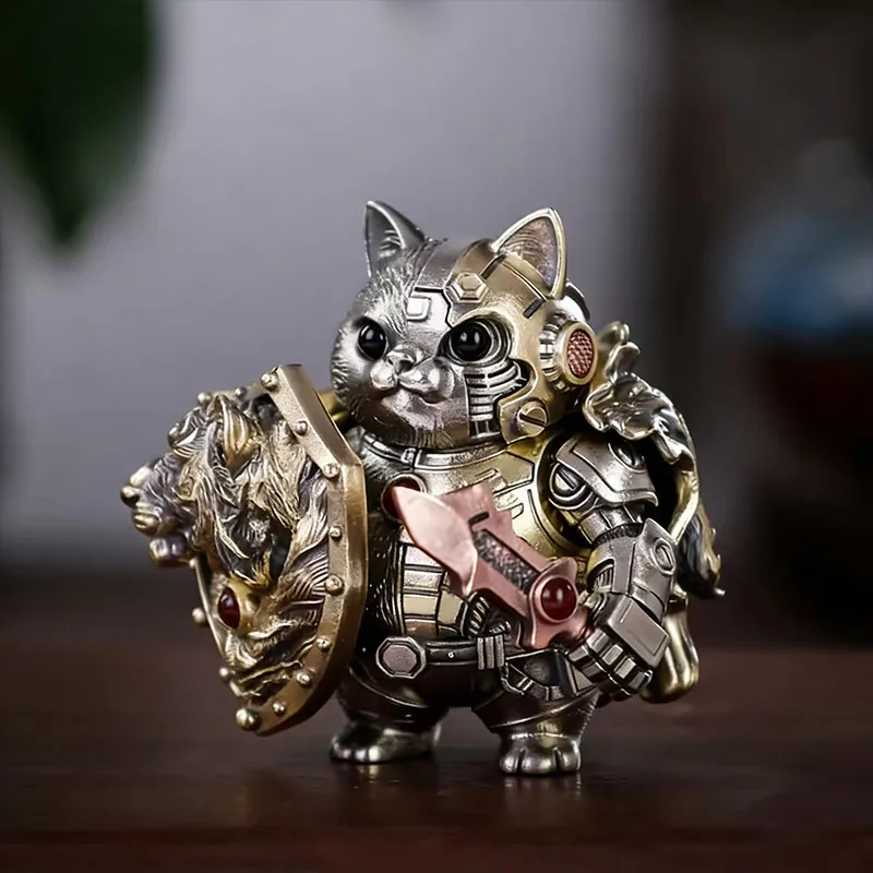 2026 Hot Sale Magnetic Attachment And Assembly Zircon Mechanical Persian Cat Shield Knife Charm Collectible Series Ornaments - Detail 1