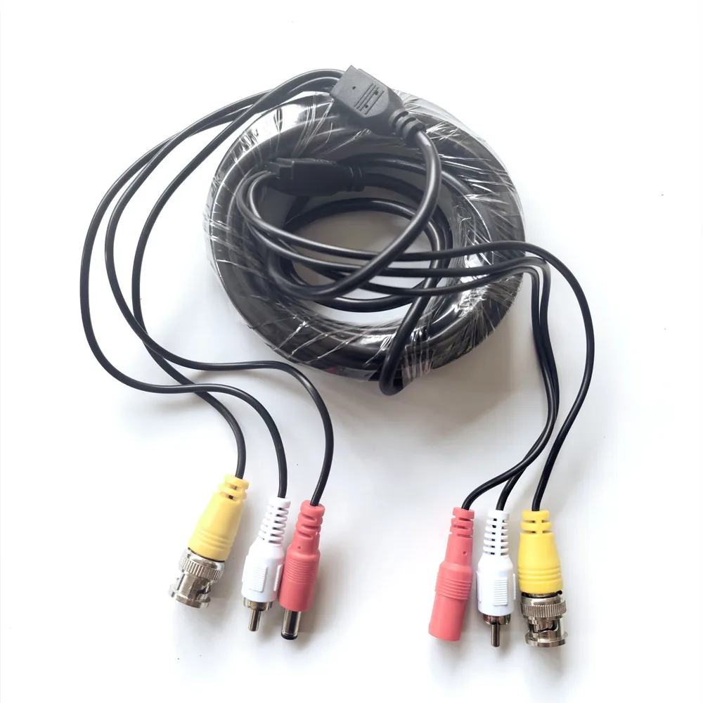 

Кабель BNC 3 в 1, разъем BNC + RCA + постоянный ток, 5 м/10 м/20 м, удлинительный кабель питания, видео, аудио для системы камер AHD