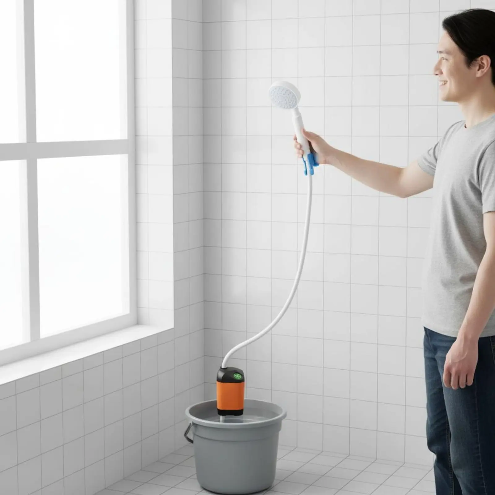 

Rechargeable Camping Shower Easy to Use Self Priming Shower for Campers, Outdoor, Travel