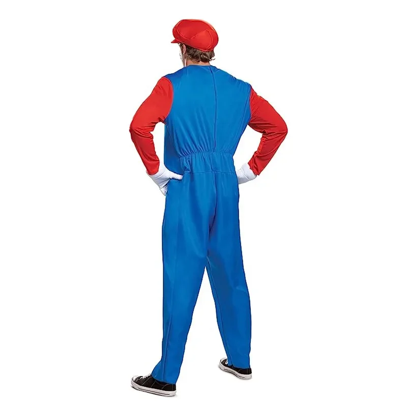 Disguise Mens Mari Costume Super Mario Bros Adult Costume with Hat and Mustache Festival Cosplay Performance Costumes