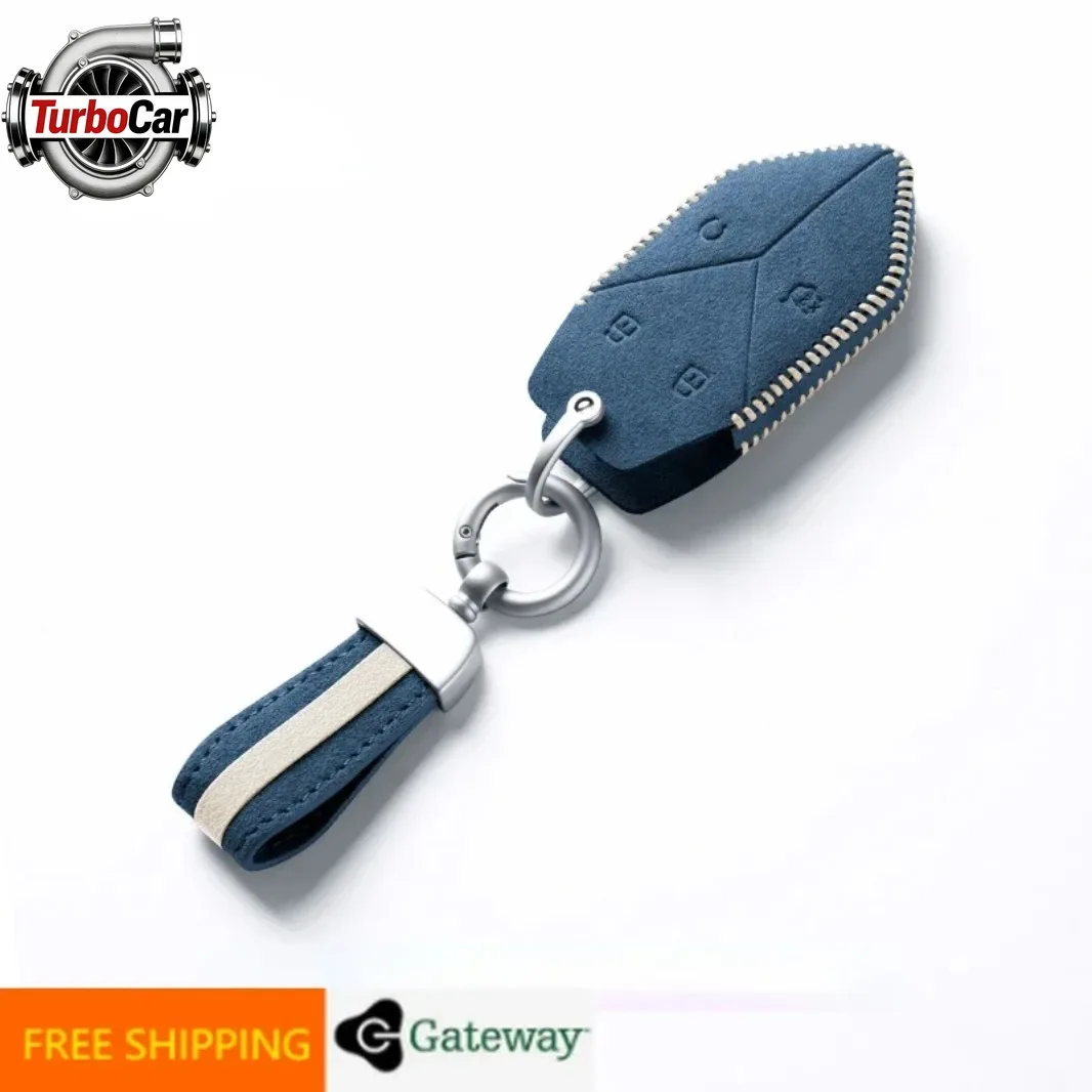 

For BYD Leopard 5 2023 Suede Car Key Case Cover Simple Style Remote Key Shell Protector Auto Interior Accessories