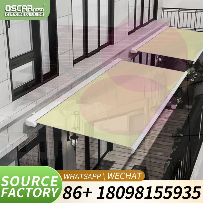 Outdoor Retractable Sunshade Wireless Remote controlled Motorized Electric Folding Roof for Patio Garden Balcony Retractable Awn