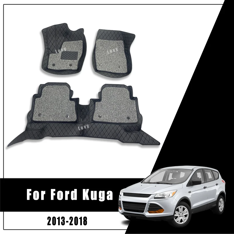 

Для Ford Kuga Escape Facelift 2018 2017 2016 2015 2014 2013 Роскошные двухслойные автомобильные коврики с проволочной петлей коврики для интерьера автомобиля