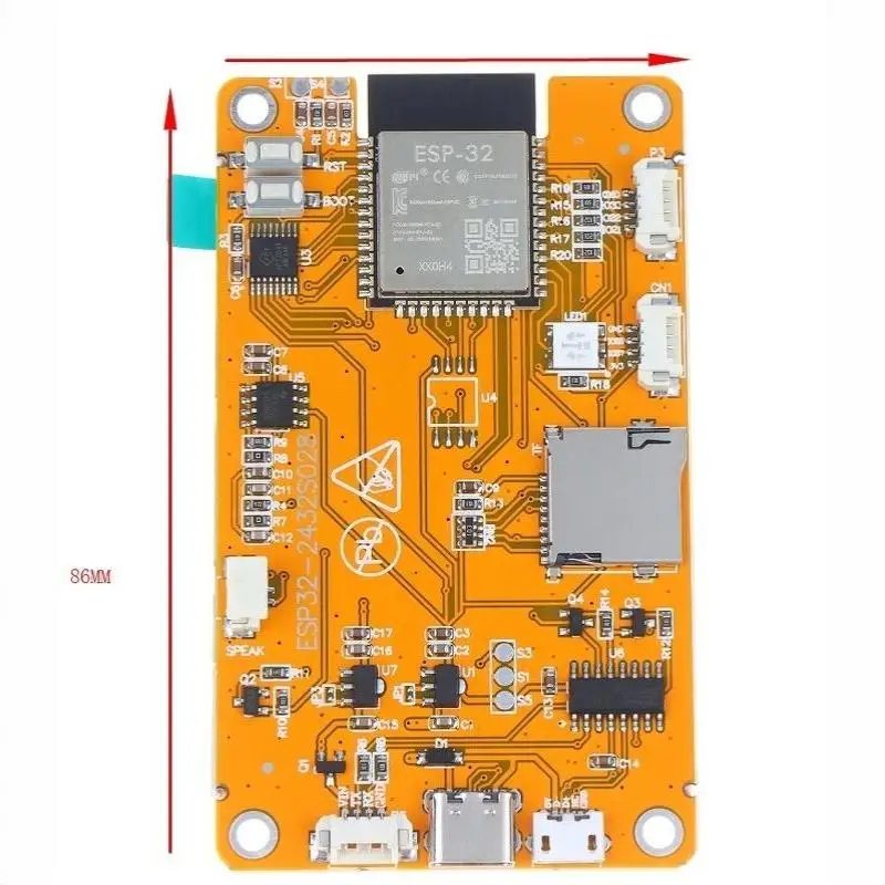 ESP32-2432S028R 2.8 Inch TFT LCD Smart Display Module,ILI9341 Driver,240X320 Resolution, WiFi & Bluetooth Dual Core ESP32 Scree