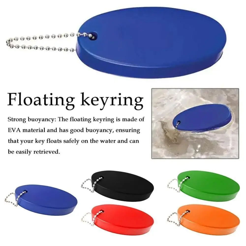 Llavero flotante de espuma para deportes acuáticos, accesorio para canoa, barco marino, natación, Kayak ovalado, Rafting, 1 unidad