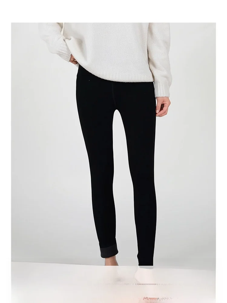 

Зимние теплые высокоэластичные утягивающие леггинсы на подкладке, две тонкие брюки, одна пара женских брюк для холодной погоды