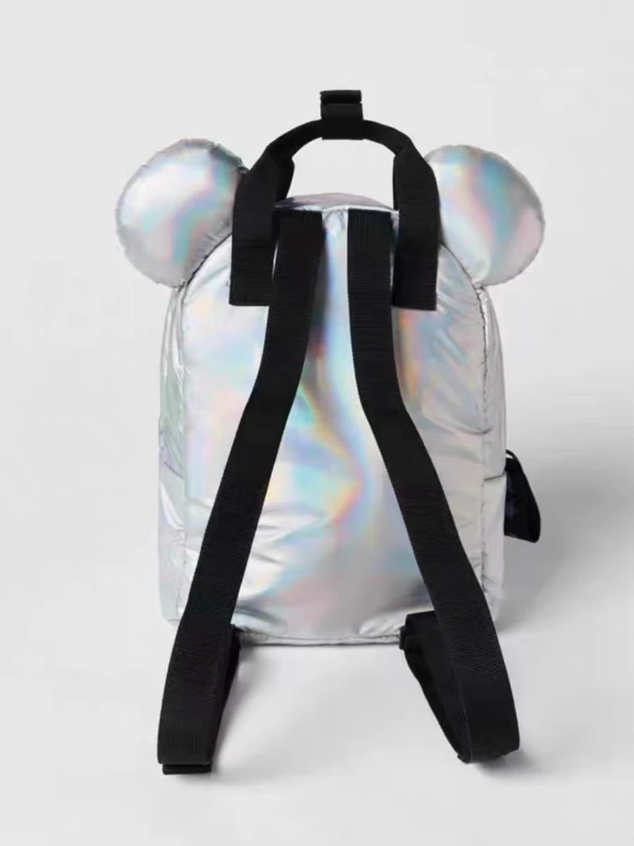 Creative Design Silver Backpack For Children Girl Boy Kindergarten Schoolbag Kids Fashion Disney Mickey Bag Accessory Back Pack