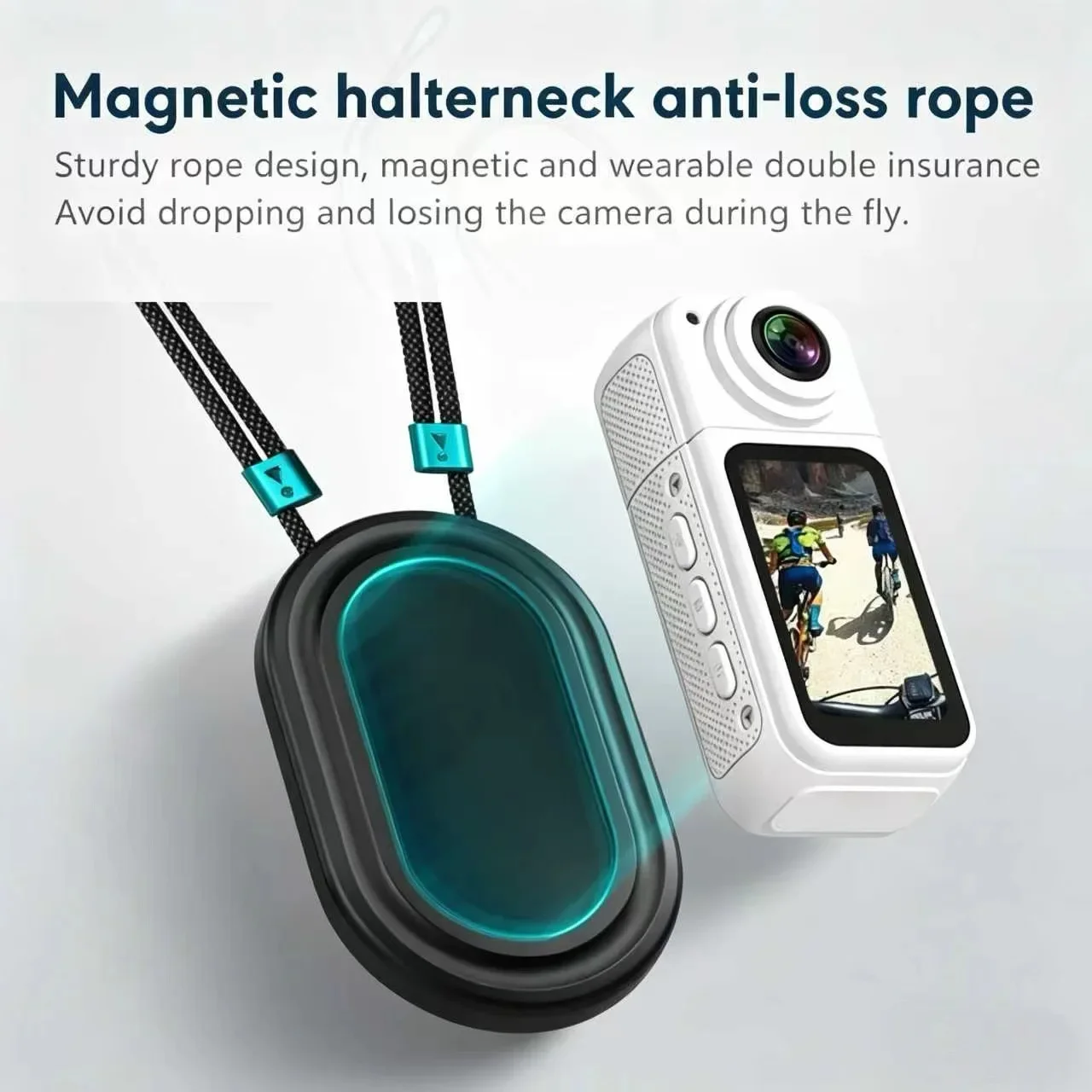 Portable One Shot Mini Camera Dual Screens Magnetic Design Small Body Cam for Outdoor Cycling Vlog Shooting