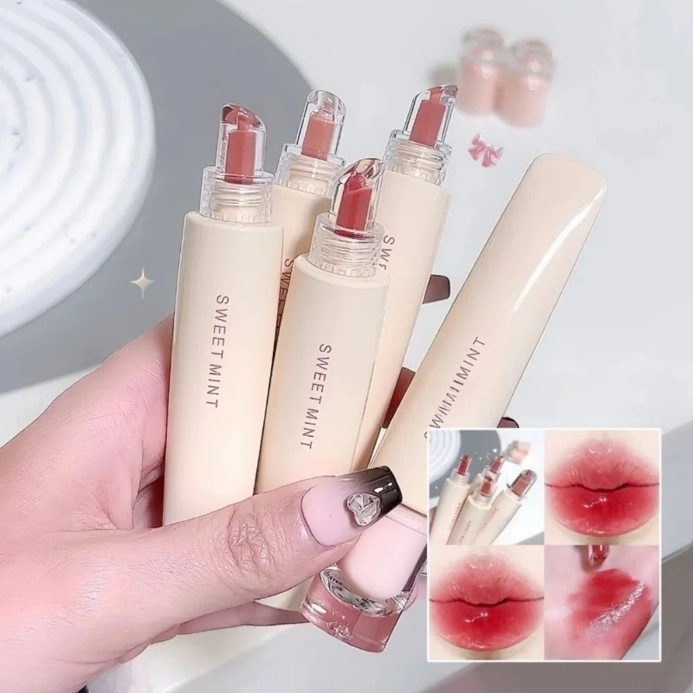 1 szt. Żelowy błyszczyk do ust, nieprzywierający tint do ust, długotrwały, nawilżający, kryształowy błyszczyk do ust, lustrzany płynny błyszczyk do ust, kosmetyki, błyszczyk do ust, makijaż