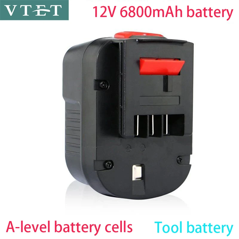 12V 6800mah rechargeable tool battery for Black & Decker A12 a12ex fsb12 fs120b a1712 hp12k HP12 lithium ion replacement dri