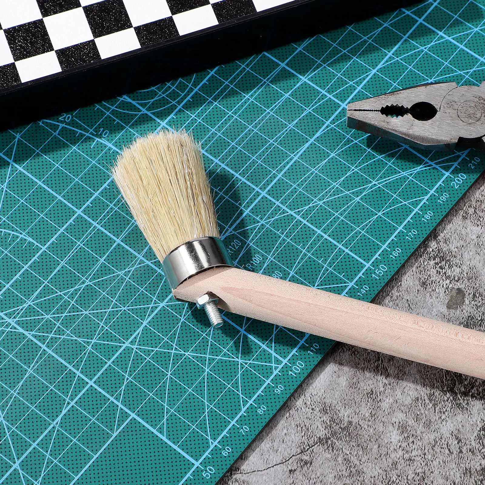 

Bent Handle Brush 25cm Durable Material Ergonomic Design Tire Repair Maintenance Wheel Tools Grease Applicator Behind Pipes