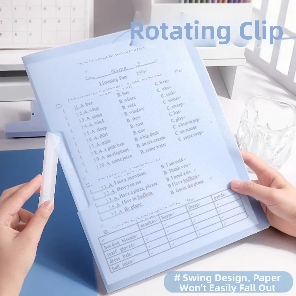

5 шт., градиентный дизайн, вращающаяся папка с боковым отверстием, пылезащитная, водонепроницаемая, зажим для хранения тестовой бумаги, портативный Morandi
