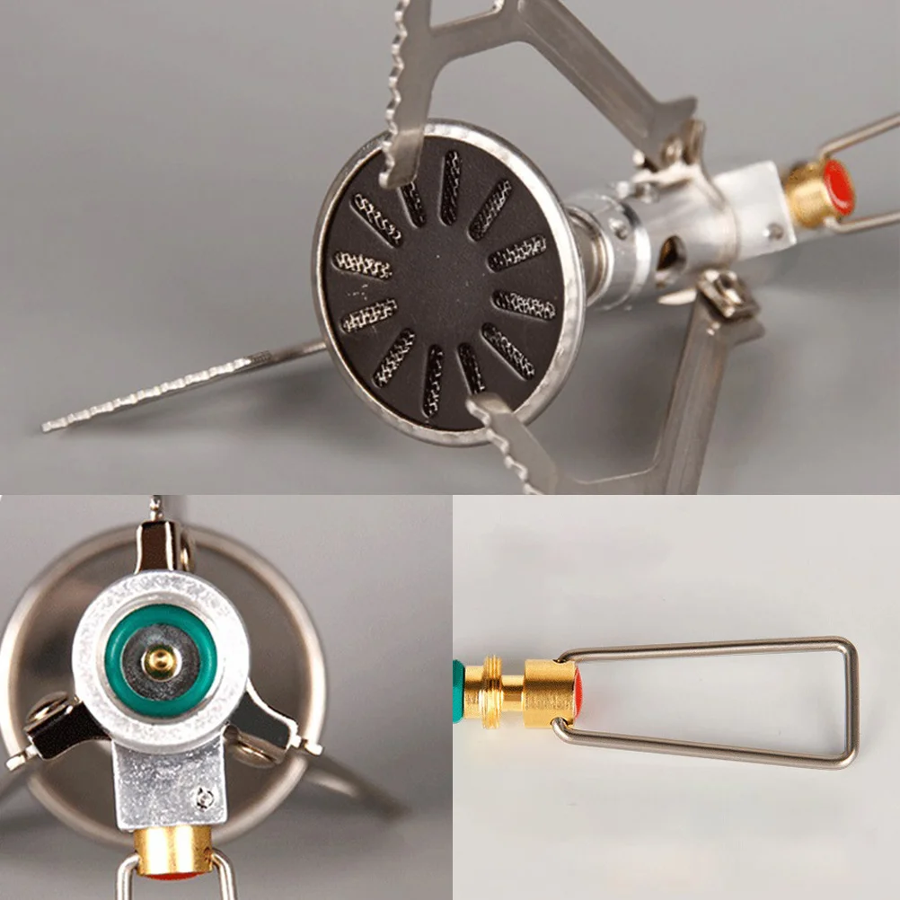 

1pc Portable Mini Stainless Steel Outdoor Stove Foldable Camping Gas Cooker Leak-Proof Safe High Power 2000W Fast Heating 1L