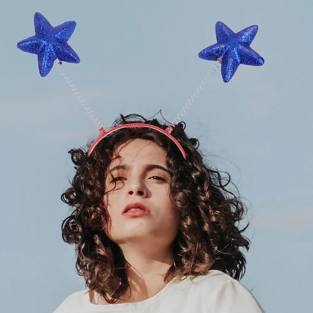 

8pcs Pentagram Hair Hoop Sparkly Girls Headband Star Women Accessories Birthday Prom Party Photo Prop Sequined Headdress