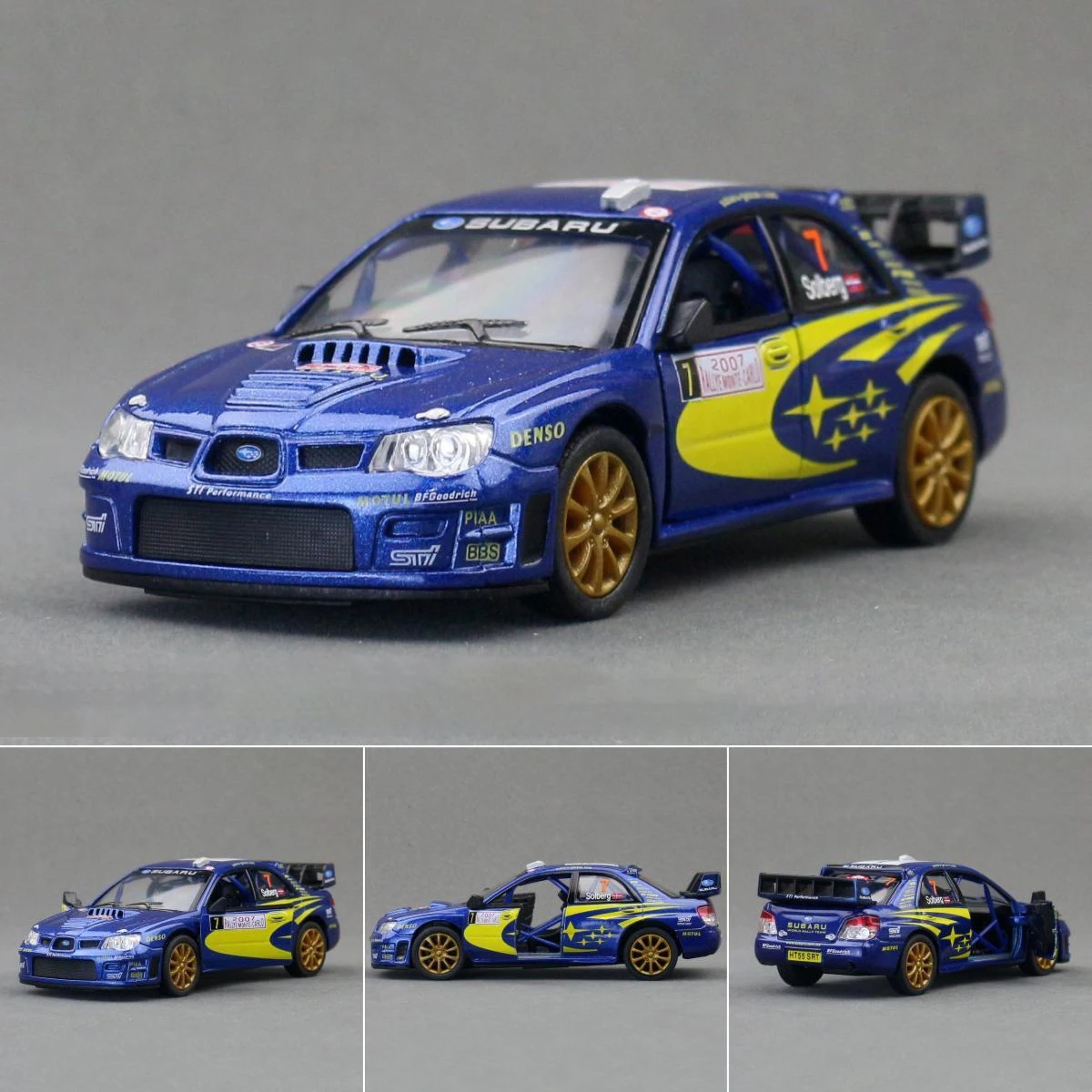 

KiNSMART 1:36 Impreza WRC 2007, легкосплавный автомобиль, литье под давлением и игрушечный транспорт, модель автомобиля, миниатюрная масштабная модель автомобиля для детей