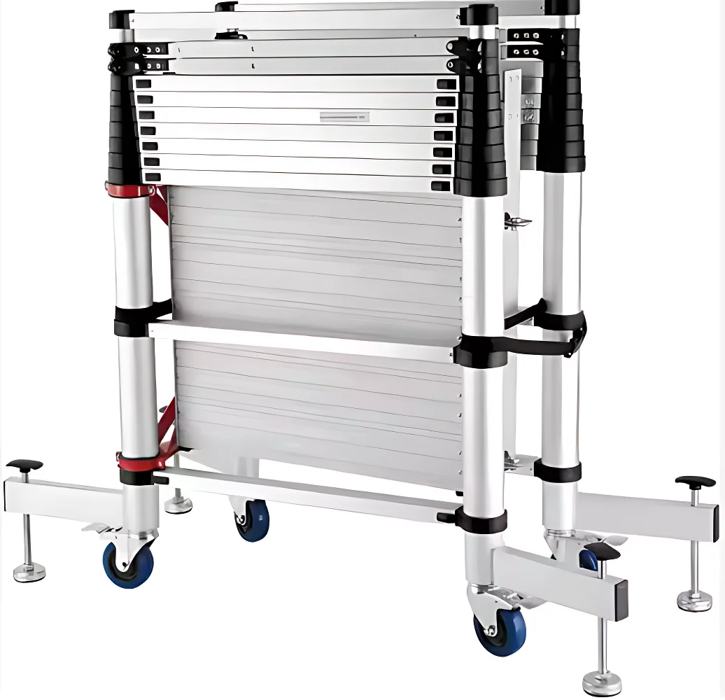 2023 New Modern Mobile Aluminum Alloy Telescopic Scaffolding Tower Ladder For Workshop Use High Strength 150kg Load Capacity