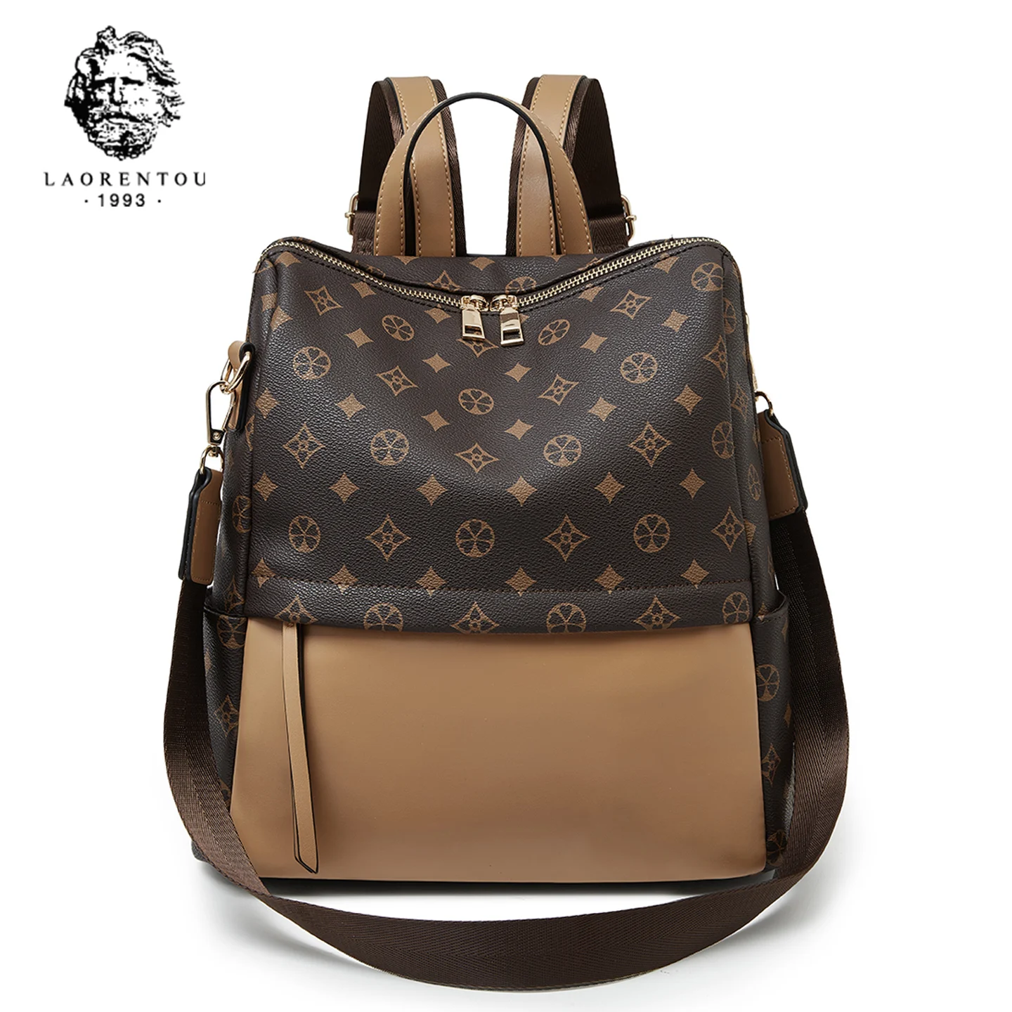 Commuting large capacity backpack, women's fashion vintage single shoulder travel backpack