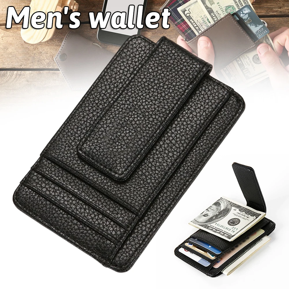PU Männer Brieftasche Karte Halter Geldbörse Männer Business Dünne Dünne Multi-Schicht Design Brieftasche Kredit Karteninhaber Geld Fall Hinweis halter