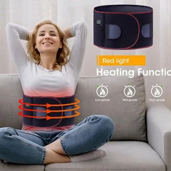 Electric Heating Belt With Adjustable Temperature Vibration Massage Waist Warmth and Hot Compress Belt