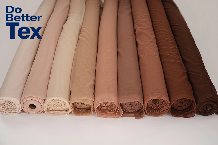 Naked Skin Brown Non Stretch Corset Mesh Fabric Nylon Soft Sheer Strong Thicker Java Mesh Net Tulle for Dress Lining