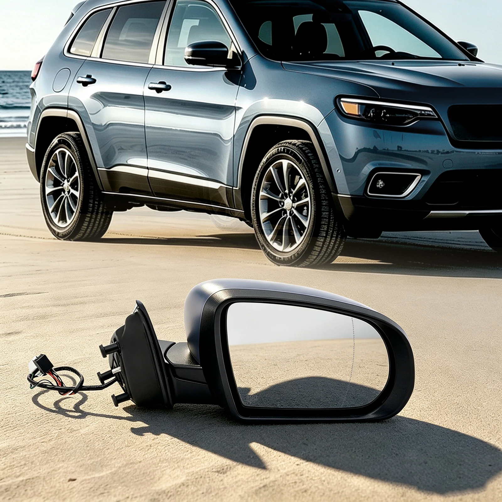 

Outside Rearview Mirror,Left/Right Side Rearview Mirror,ABS Electric Heated Rear View Mirror,9 Pins Rearview Mirror for 2016 Cherokee