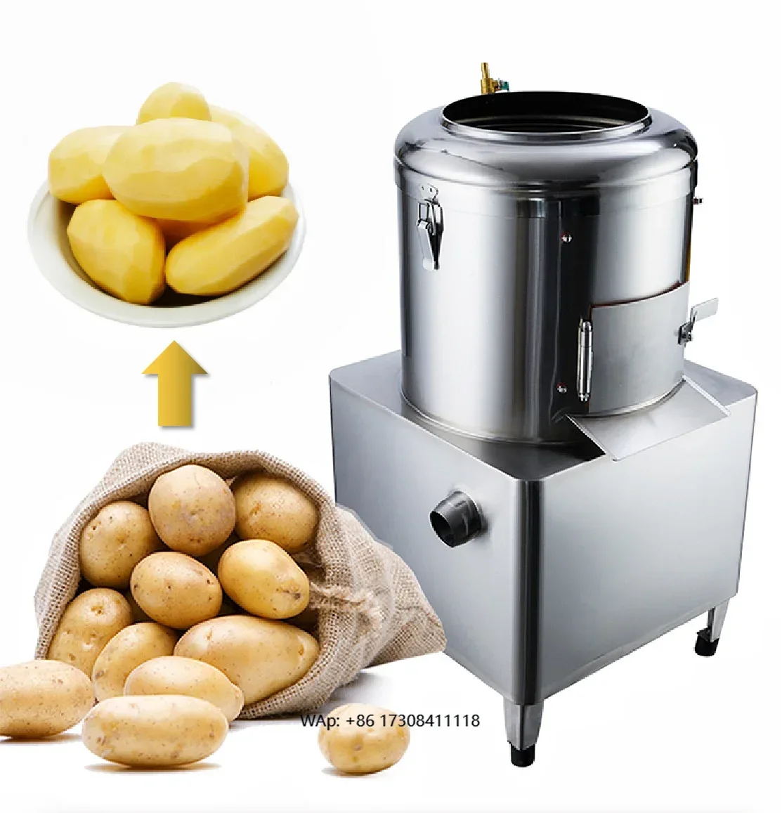 

Commercial Industrial Electric Stainless Steel Potato Peeler Root Vegetable Cleaning Slicer 220V New Engine