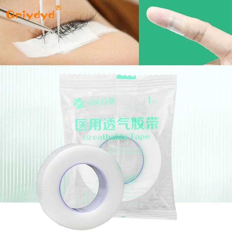 Cinta médica de PE para Injerto de pestañas postizas, transparente, transpirable, hipoalergénica, 9,1 m/rollo