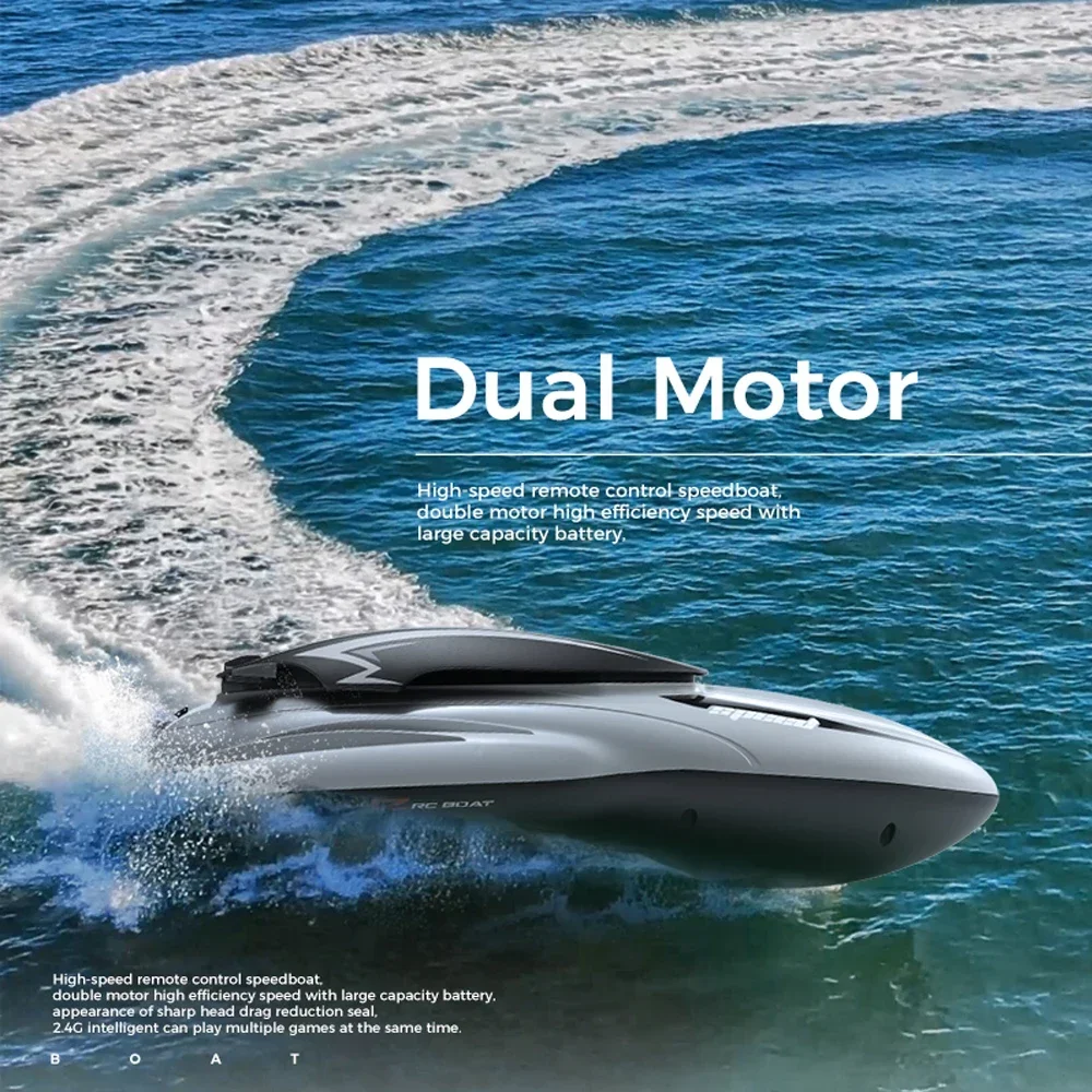 2.4G RC Ship High-Speed Remote Control Boat Chidlren Outdoor Water Toy Speedboat Racing Model Boat Toys for Boys Kids Xmas Gifts