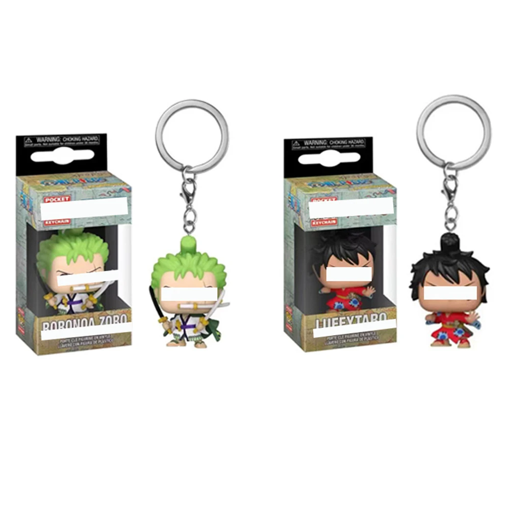 Llavero de Juguete de Dibujos Animados FUNKO POP, Nuevo, Artículos de Colección, Figuras de One Piece, ZORO, Luffy, Llavero de Bolsillo POP, Colgantes Coleccionables, Modelo de JUGUETES