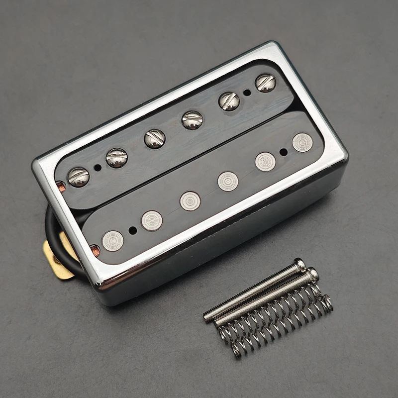 Capa de latão aberta humbucker 6 captador de peça única fixa/6 ajustável para saída de guitarra elétrica estilo lp divisão de bobina de cabo 4c