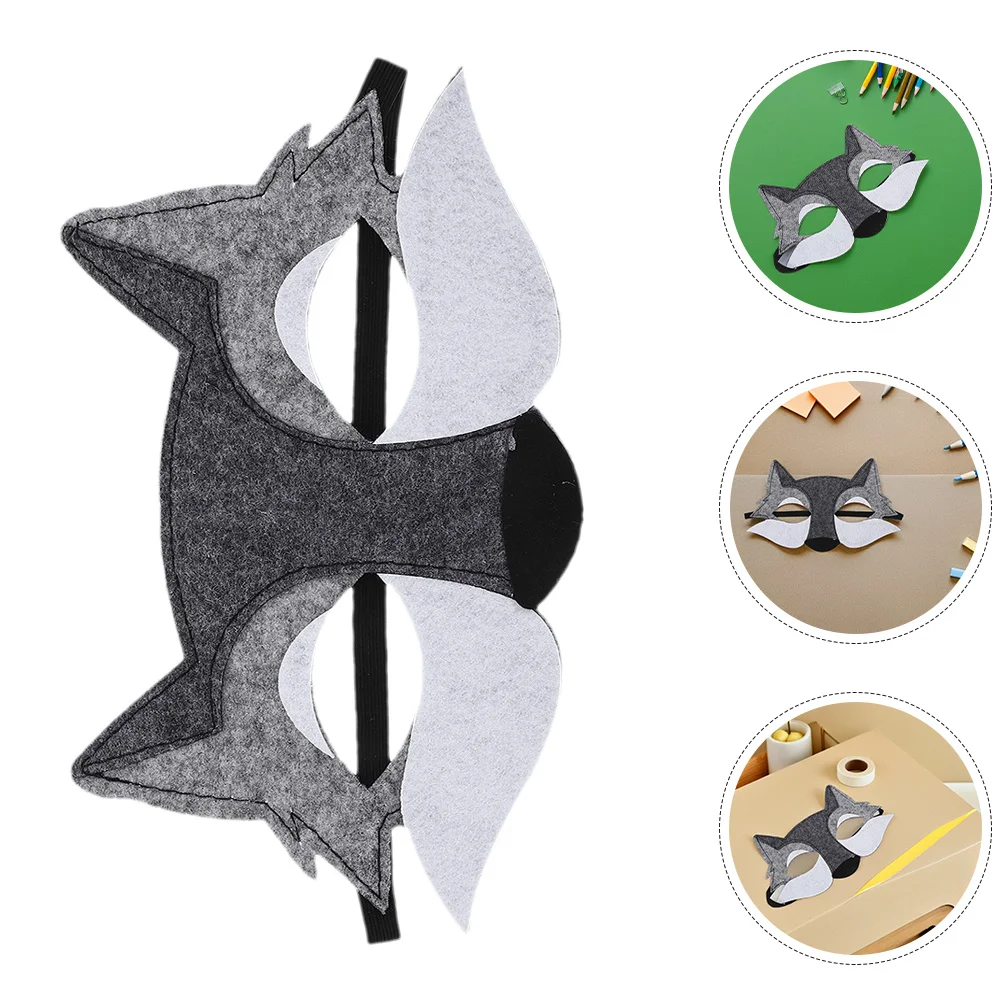 

12Pcs Half Face Halloween Wolf Mask Felt Animal Costume Cosplay Party Roleplay Masks Halloween Wolf Mask Wild Animal Accessories