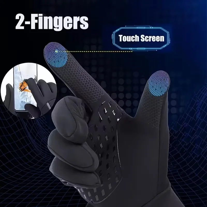 Winter Snow Gloves with Zipper Pocket Storage Design, Versatile Winter Fashion Items, Daily Travel Accessories