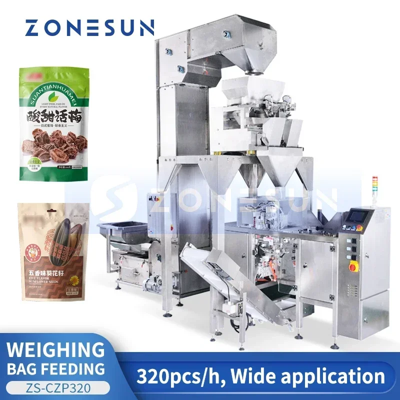 Zonesun Granules Packing Machine Premade Pouch Filling Machine Multihead Weigher Packing Machine ZS-CZP320