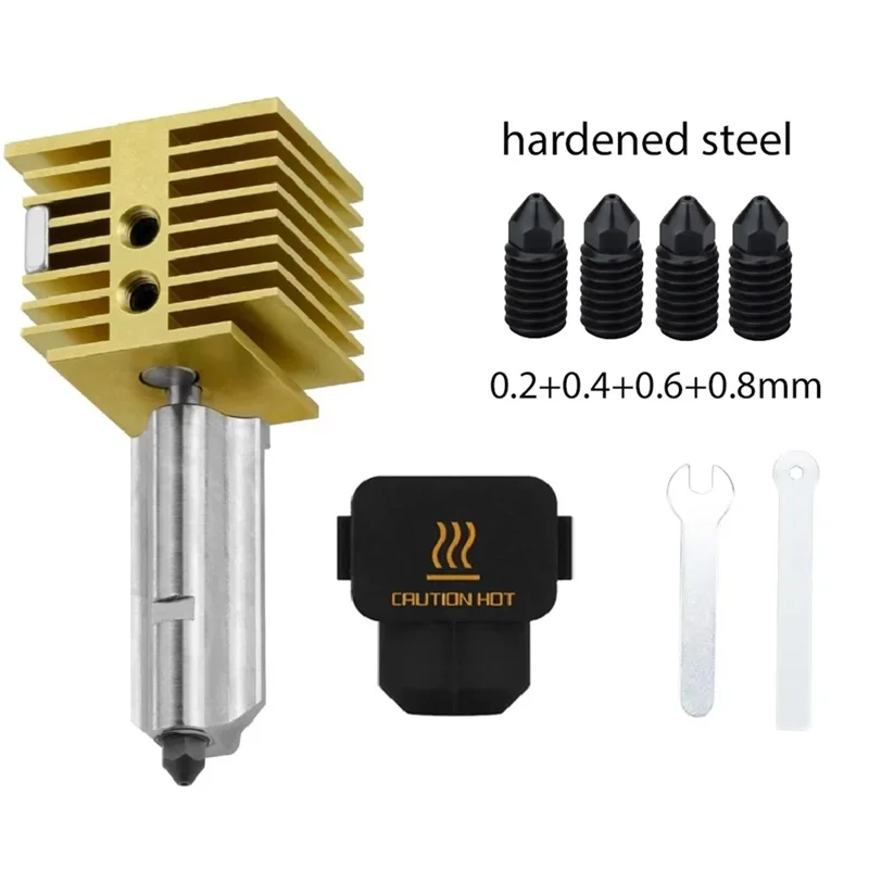 Qy-untuk Bambu Lab A1 Hotend Kit Forbambu Lab A1 Mini Hotend Rakitan Nosel 0.2/0.4/0.6/0.8MM Nosel Baja Keras Baja Keras