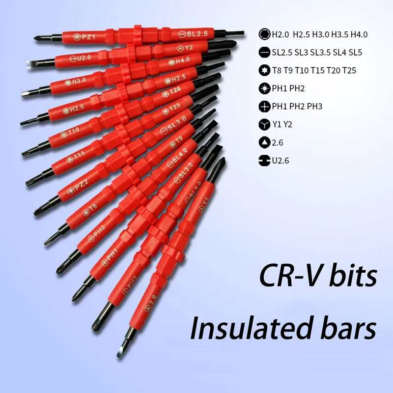 Precision Magnetic Screwdriver Screwdriver Set Insulated Phillips Slotted Bits For Electrician Hand Tools Multifunctional