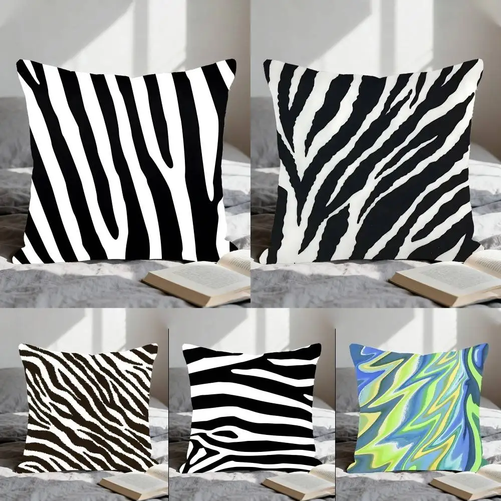 Zebra Print Geometric Pattern Pillow Case Cushion Cover Polyester Pillowcase Decorative Sofa Cushion Pillowcase Home Decor