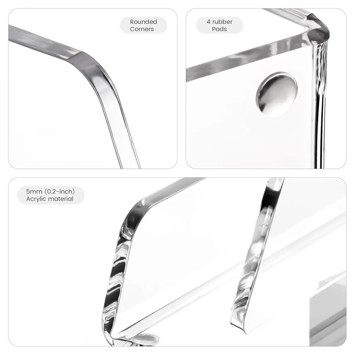 Porta folletos acrílico de 5x6 pulgadas, soporte de exhibición transparente para folletos, panaderos, menús, folletos, 1 paquete, A5