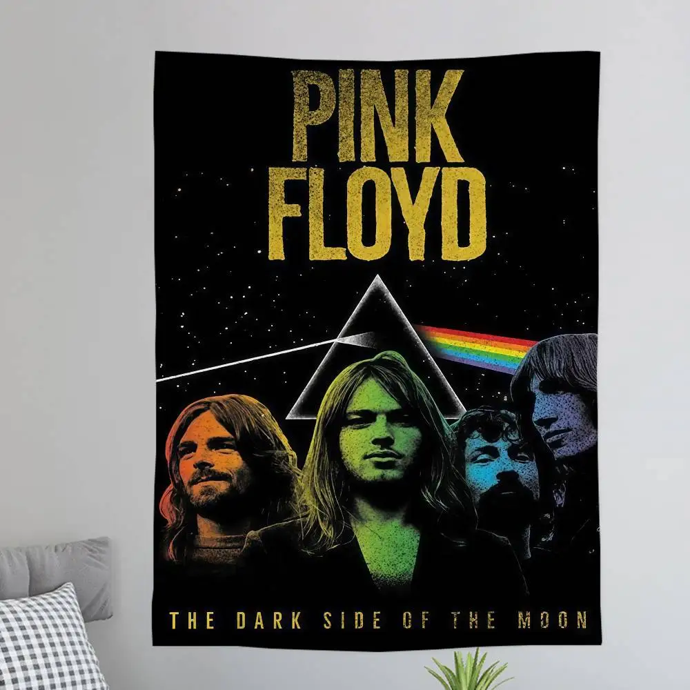 Rock Band P-PinK F-Floyd Anime Tapestry Hippie Flower Wall Carpets Dorm Decor Wall Hanging Home Decor