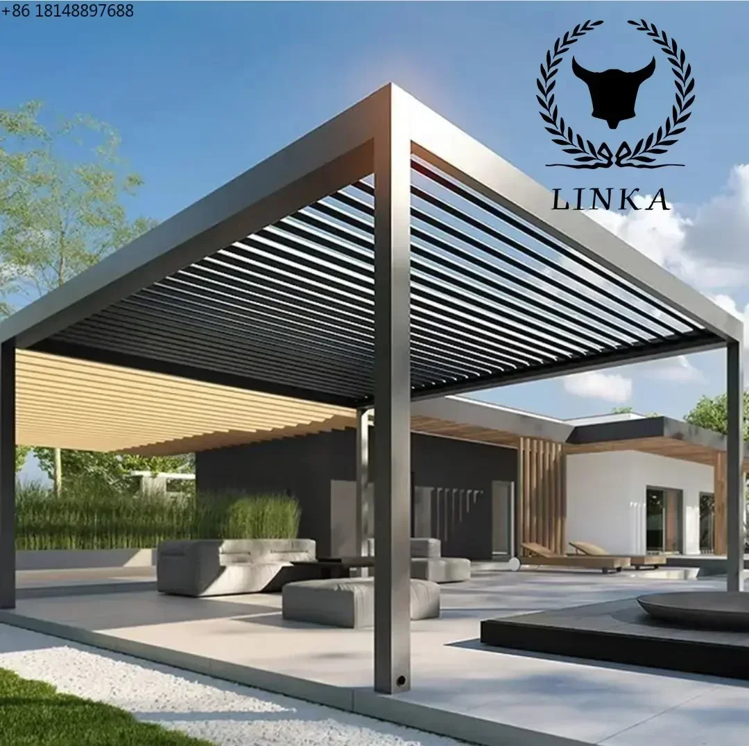 

Customization Louver Outdoor Living Space Aluminum Roof Smart Pergola Waterproof Pergola Covers Automatic Pergola